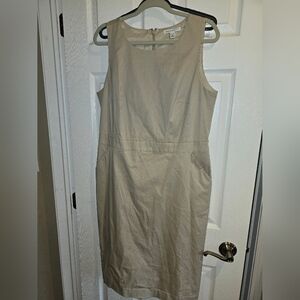 Banana Republic, Khaki Sleeveless Dress, Size 14